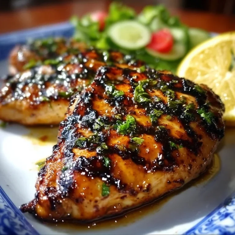 Delicious Key West grilled chicken served with tropical garnishes