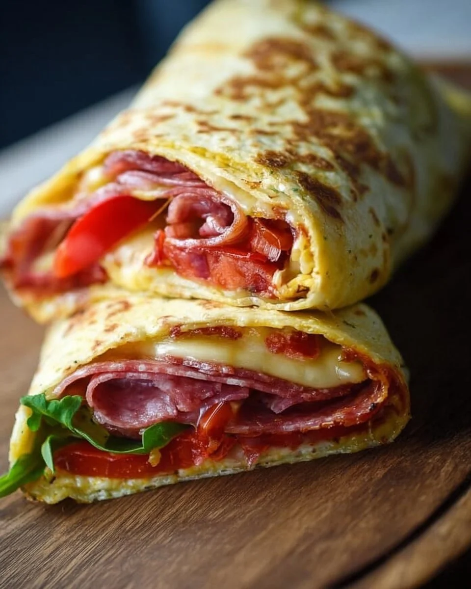 Low-Carb Italian Sub Wrap prepared with tortillas and fresh ingredients