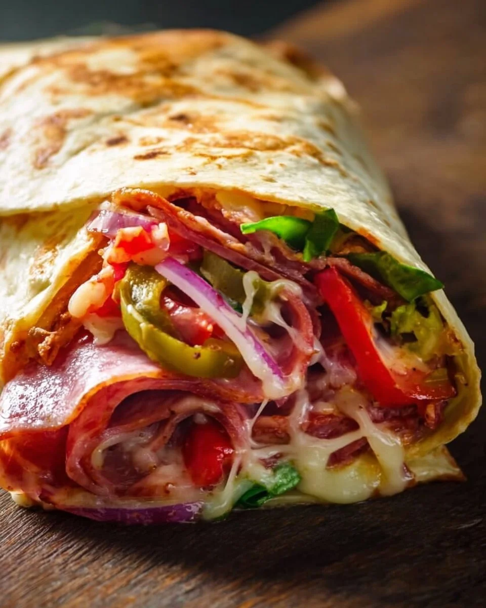 Low-Carb Italian Sub Wrap (Tortilla Melt Style)