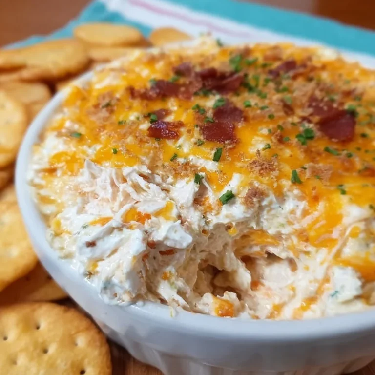 Delicious Million Dollar Crack Dip served in a bowl with crackers and garnished.