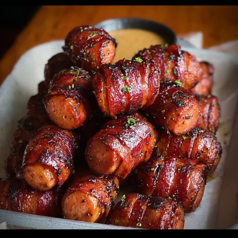 Mustard Hasselback Kielbasa Bites served on a platter