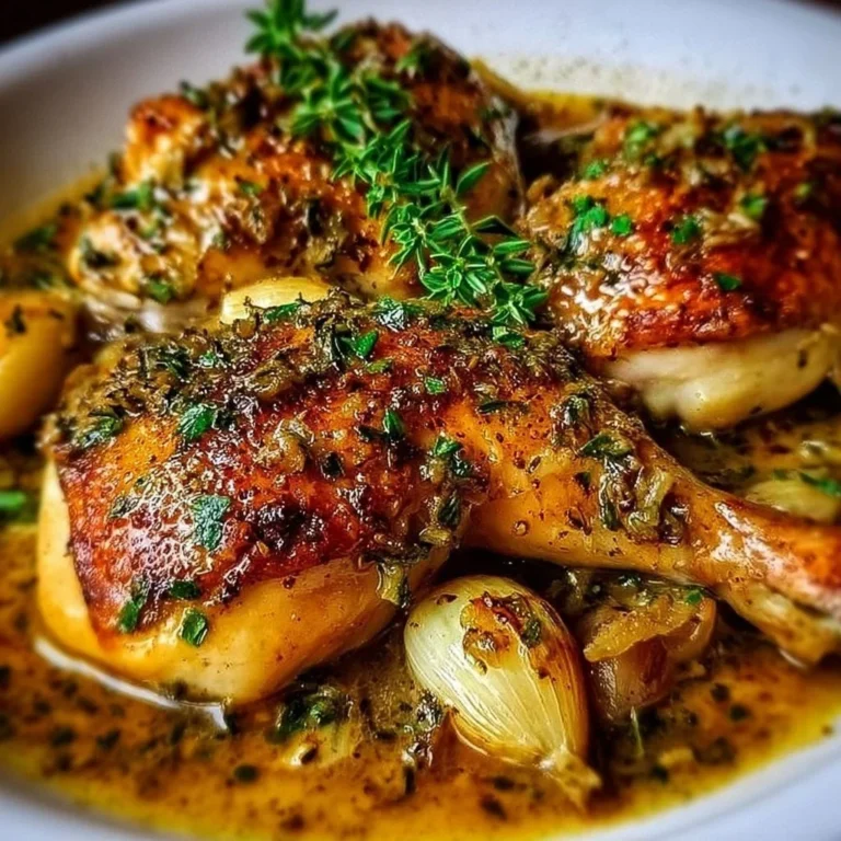 Oven-roasted French garlic chicken with herbs and spices
