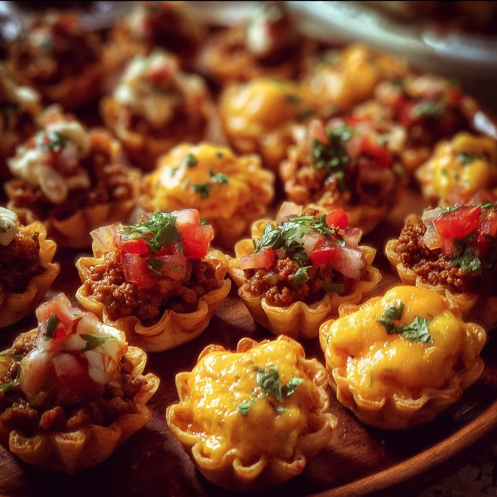 A platter of savory party bites ready for a festive gathering.