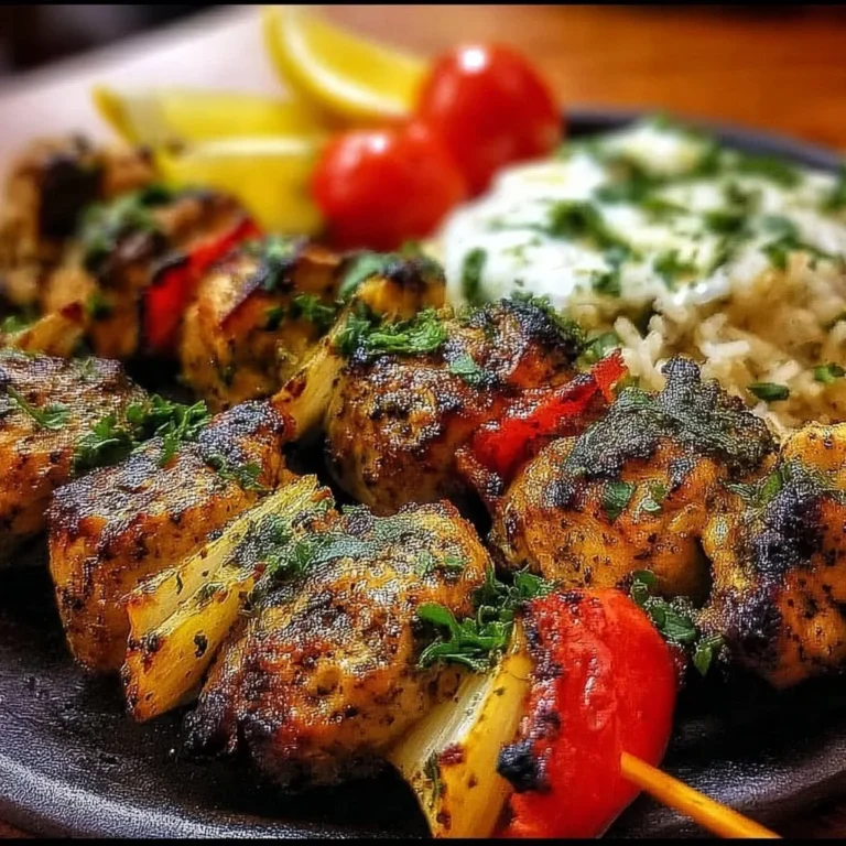 Delicious Persian chicken kabobs grilled to perfection