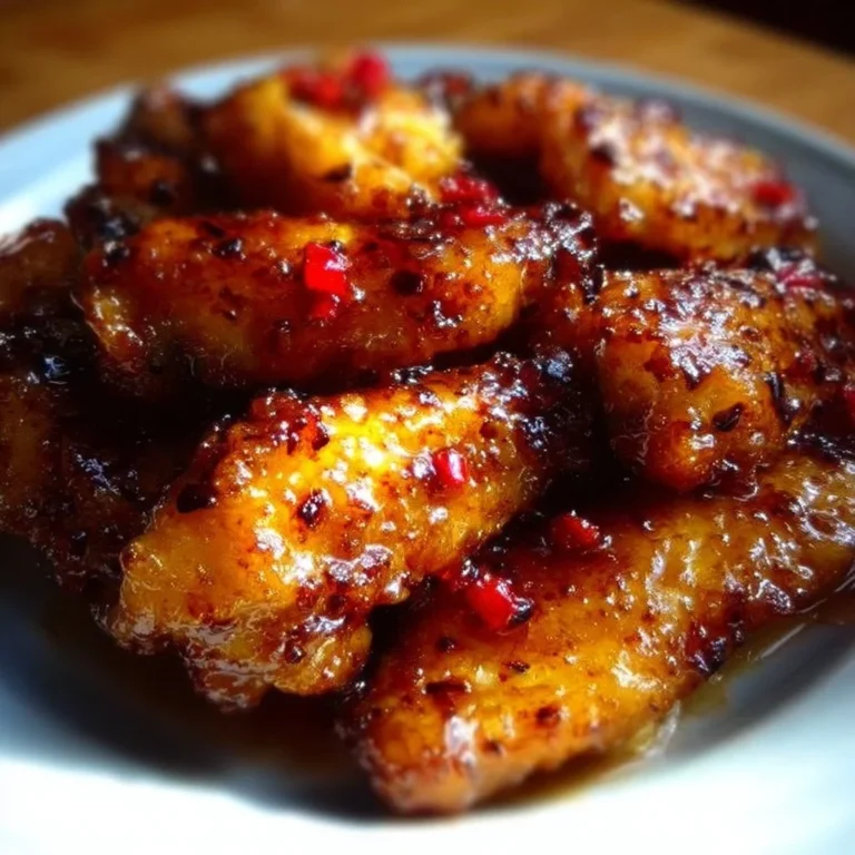 Plate of Pineapple Cowboy Candy Chicken Wings garnished with fresh herbs.