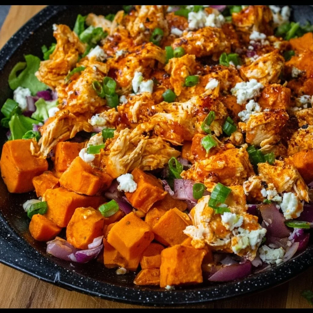 Savor Sheet Pan Buffalo Chicken and Sweet Potato Bowls Tonight