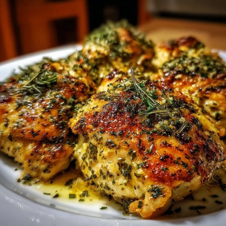 Savory Baked Italian Angel Chicken served with herbs and spices.