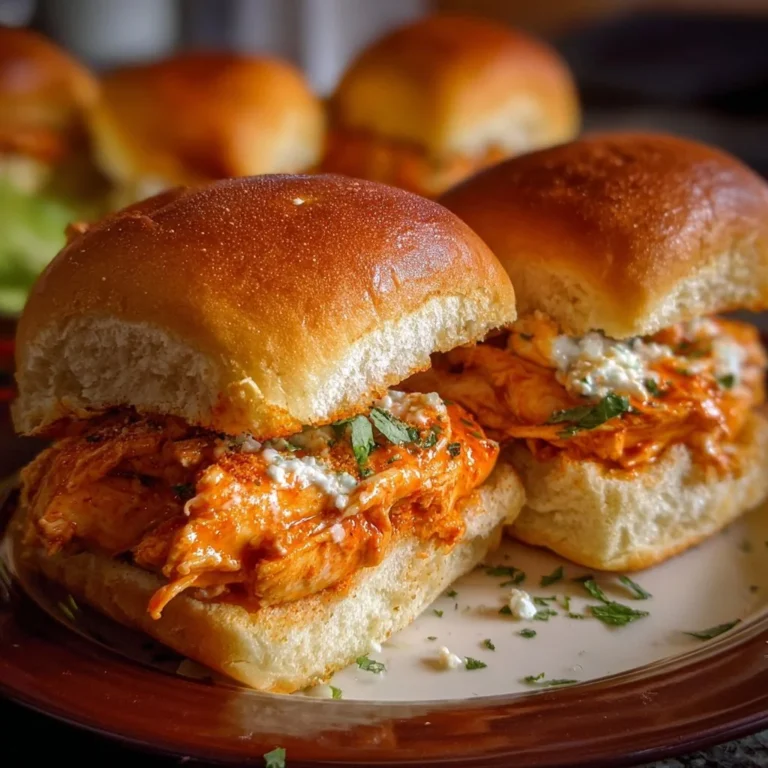 Spicy Buffalo Chicken Sliders served with a side of dipping sauce