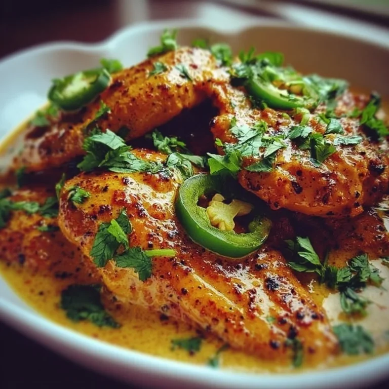 Spicy jalapeno chicken served with fresh herbs and chili peppers