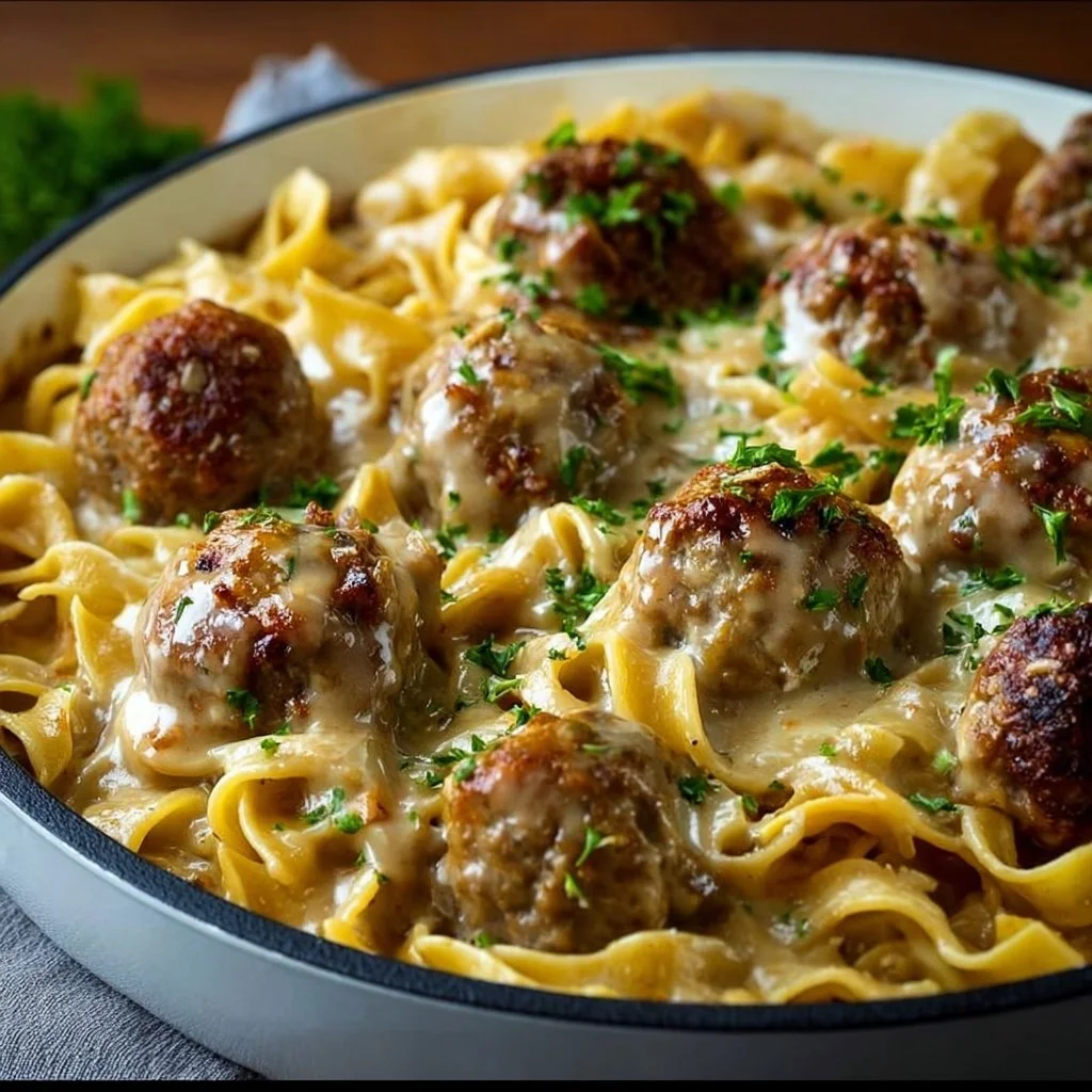 Swedish Meatball Noodle Bake