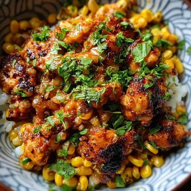 Delicious Tasty Street Corn Chicken Bowl with fresh ingredients
