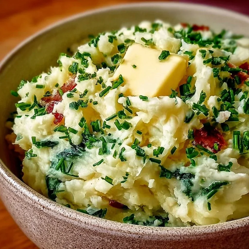 Delicious traditional Irish Colcannon made with potatoes and cabbage