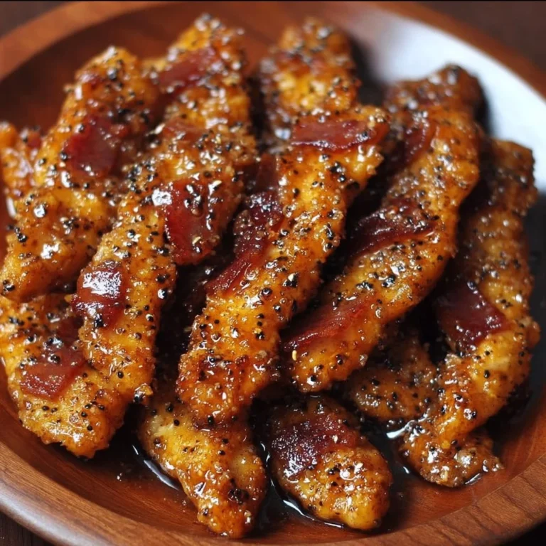 Bacon Brown Sugar Chicken Tenders served with a delicious glaze
