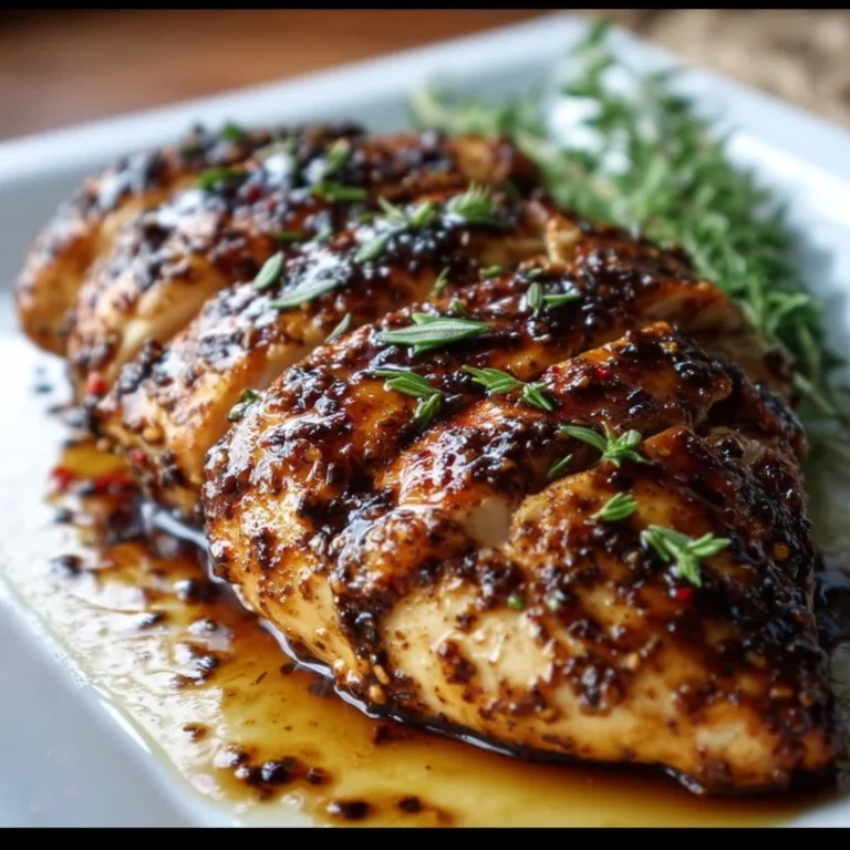 Balsamic baked chicken breast seasoned and baked to perfection