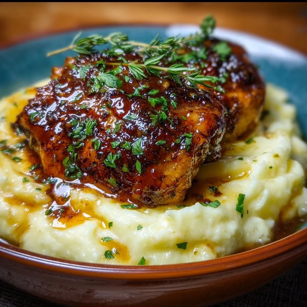 Chipotle Honey Chicken Thighs With Smoked Gouda Mashed Potatoes