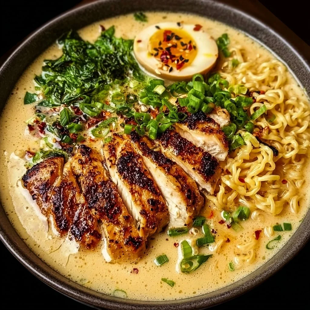 Creamy Garlic Chicken Ramen