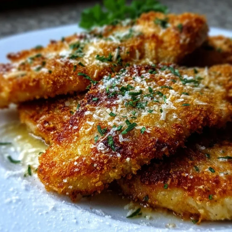 Crispy Baked Italian Parmesan Chicken garnished with herbs on a plate