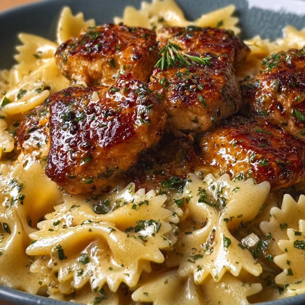 Dreamy Garlic Butter Chicken and Bowtie Pasta