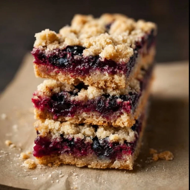 Gluten free blueberry oat bars stacked on a plate
