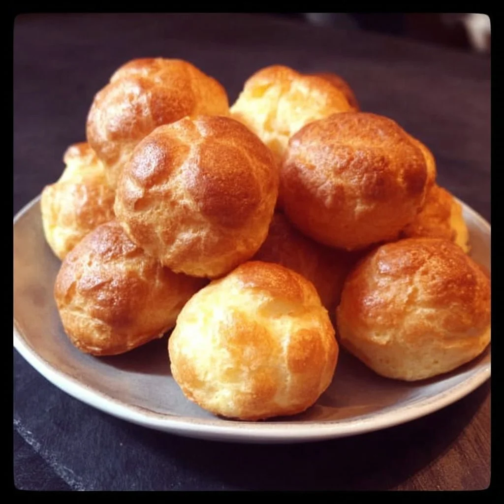 Delicious gluten free gougères served as a gourmet appetizer
