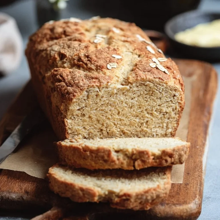 Hearty and fluffy gluten free oat bread fresh out of the oven