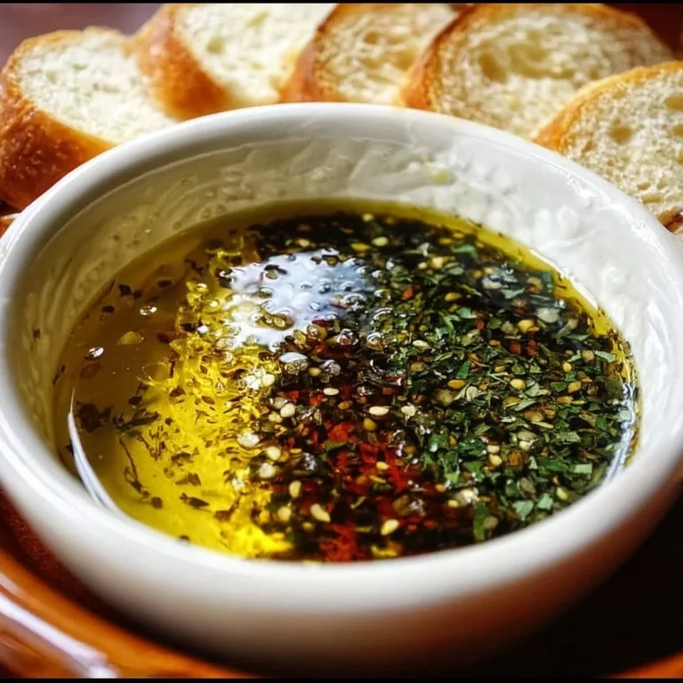 Delicious homemade Italian bread dipping sauce served with fresh bread