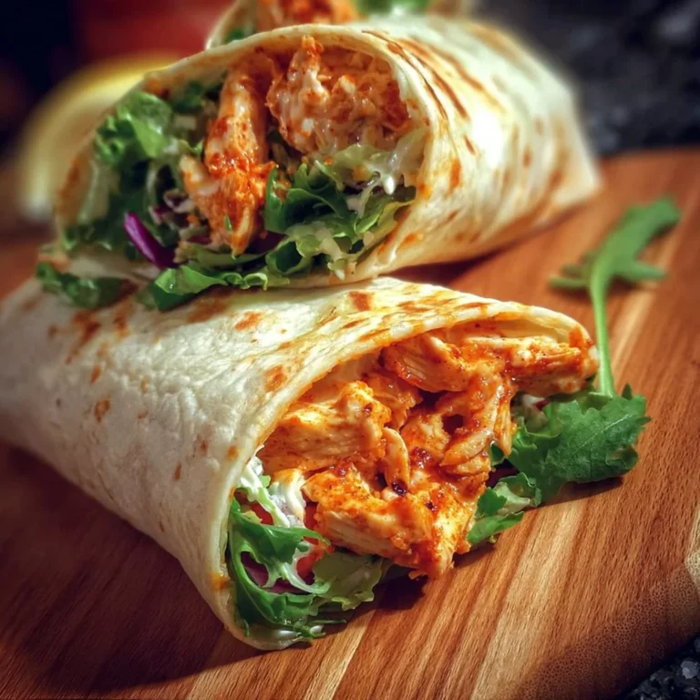 Spicy Buffalo Chicken Wraps for Two, featuring tender chicken and zesty sauce