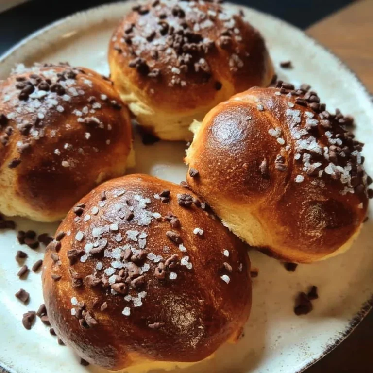 Leckere Schoko Brötchen mit Quark auf einem Teller angerichtet