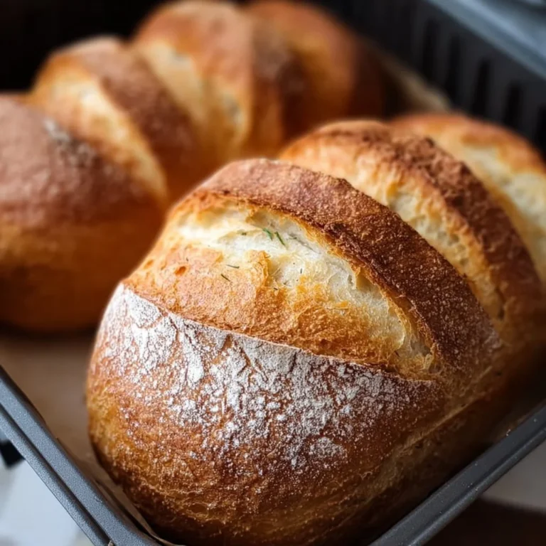 Frisches Brot, das in einer Heißluftfritteuse gebacken wurde