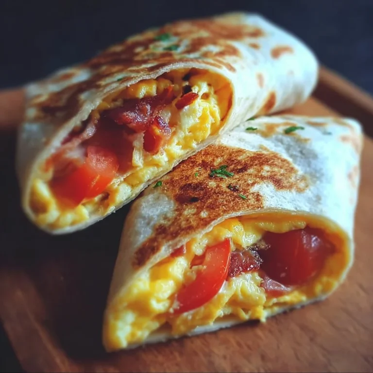 Leckerer Frühstückswrap mit frischem Gemüse und Ei