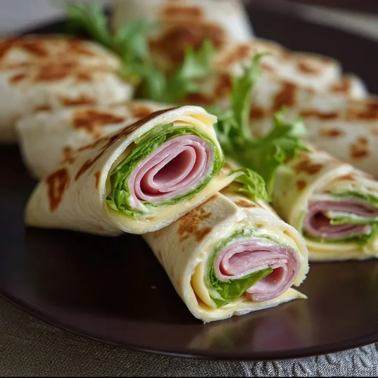 Käse Schinken Wraps auf einem Holzbrett angerichtet
