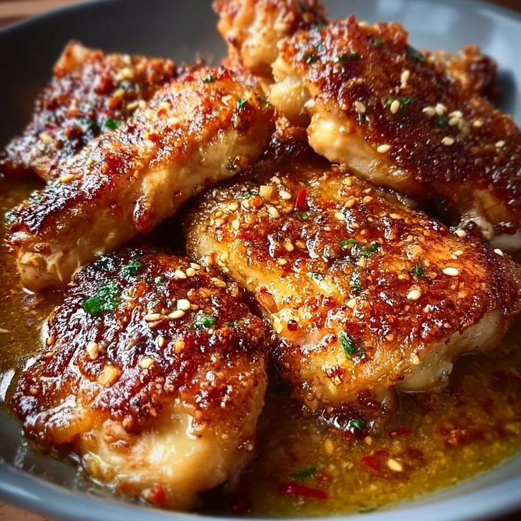 Knuspriges Hühnchen in süß-würziger Honig-Knoblauch-Sauce