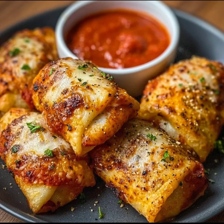 Luftfrittierte Pizza-Rollen auf einem Teller serviert