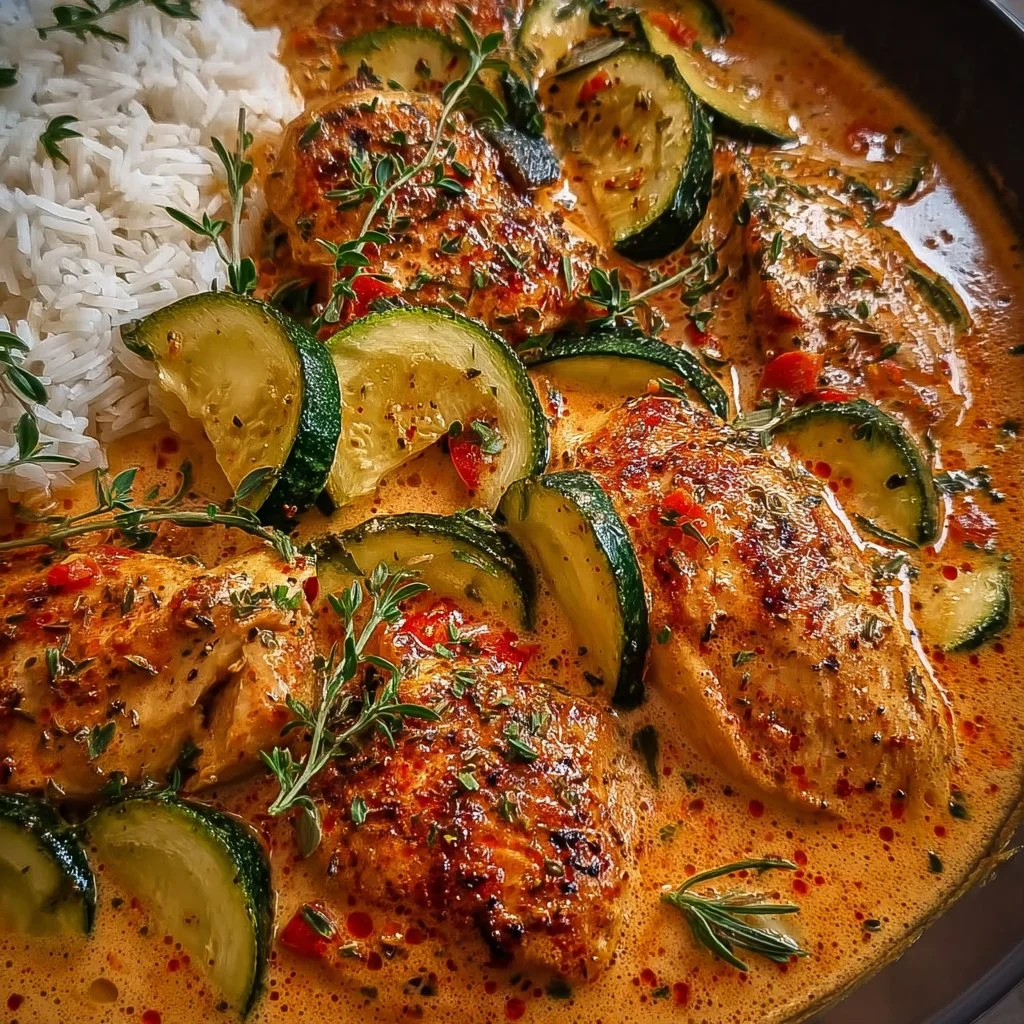 Paprika-Zucchini-Sahne-Hähnchen