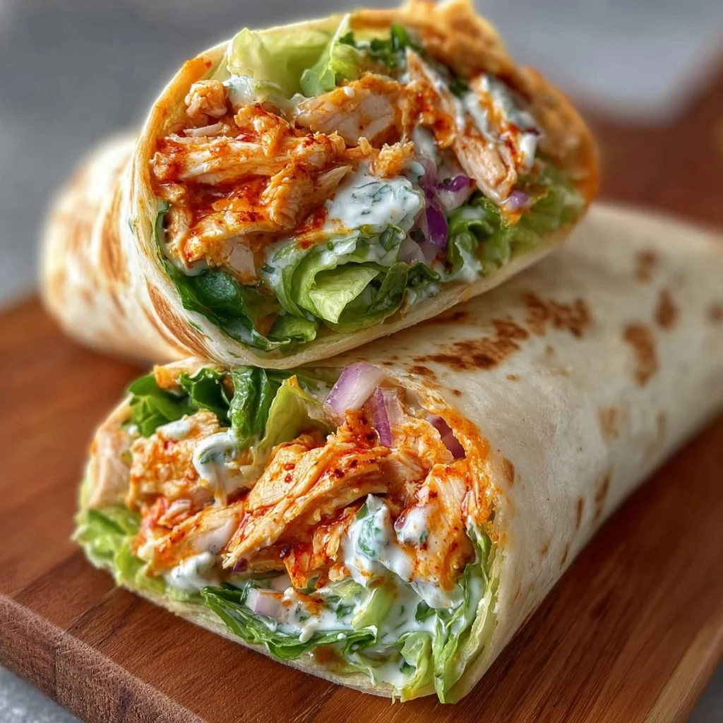 Schmackhafte Buffalo-Hühnchen-Wraps für Zwei