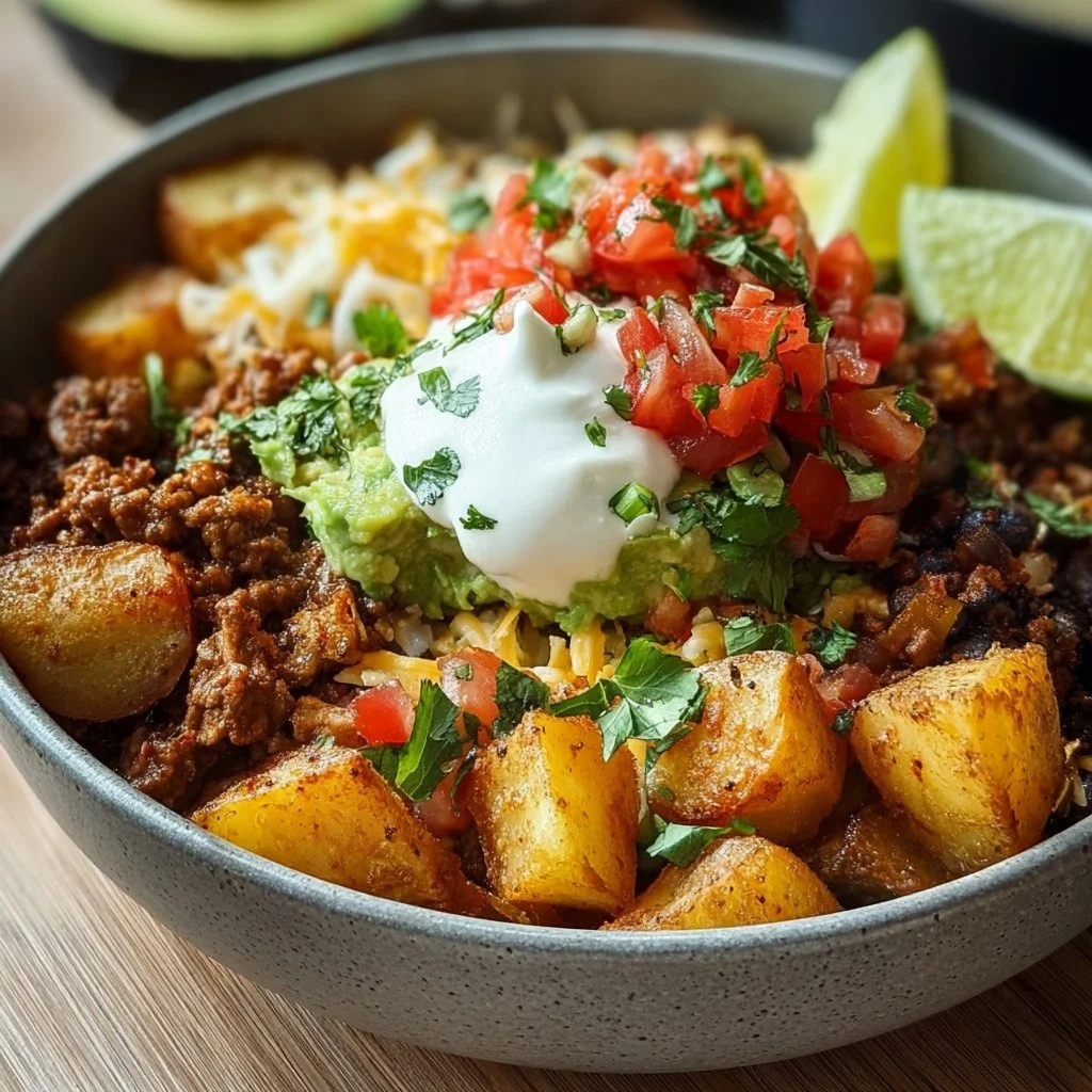 Schnelle Kartoffel Taco Bowl Meal Prep