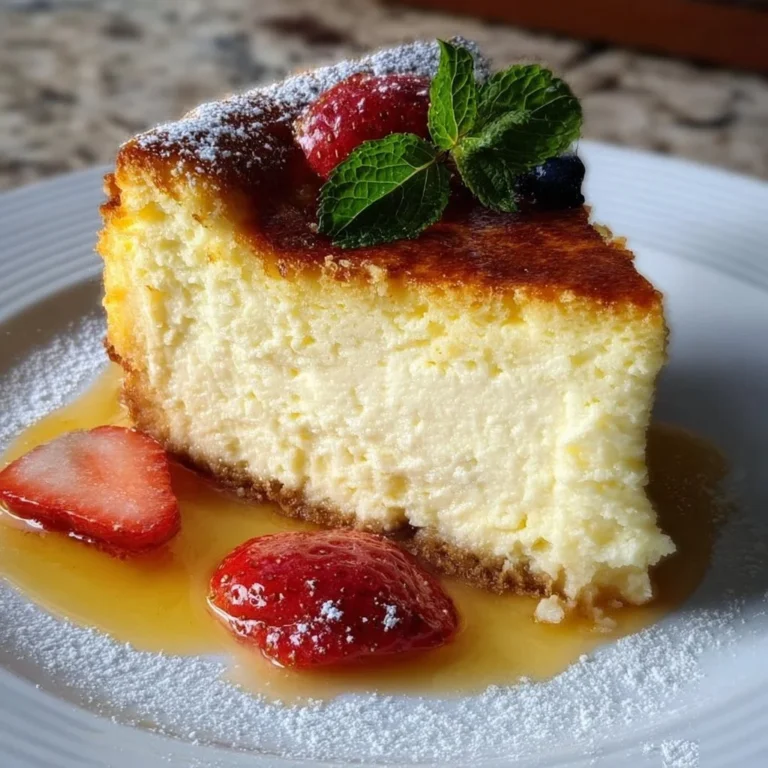Schneller Käsekuchen aus dem Airfryer, serviert auf einem Teller