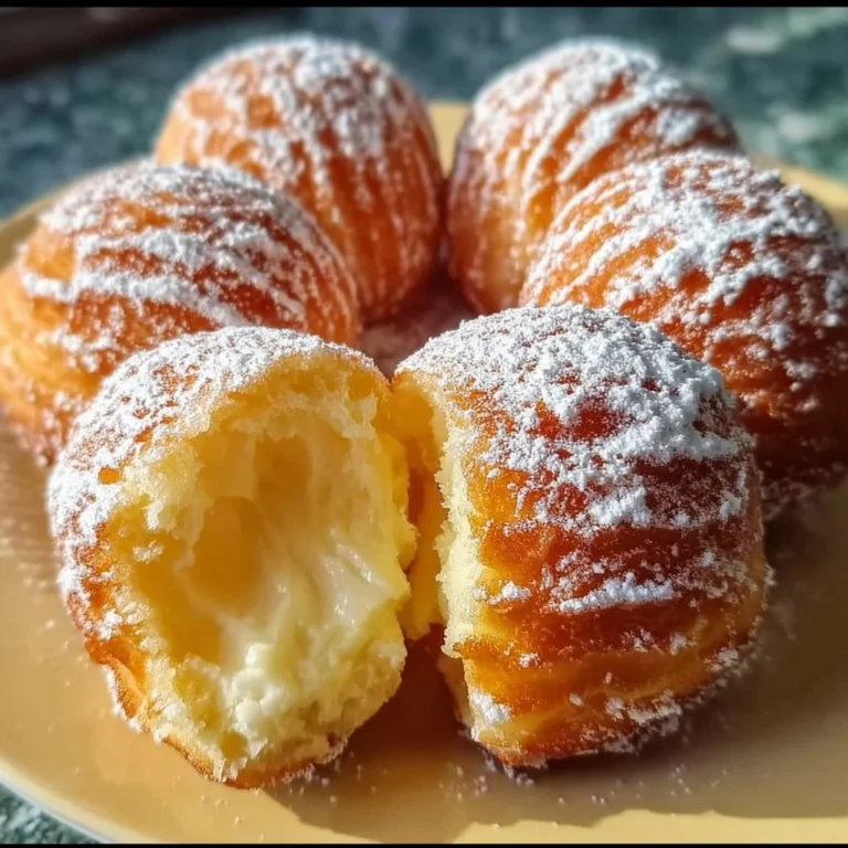 Leckere Bomboloni, italienische gefüllte Donuts, frisch und verführerisch