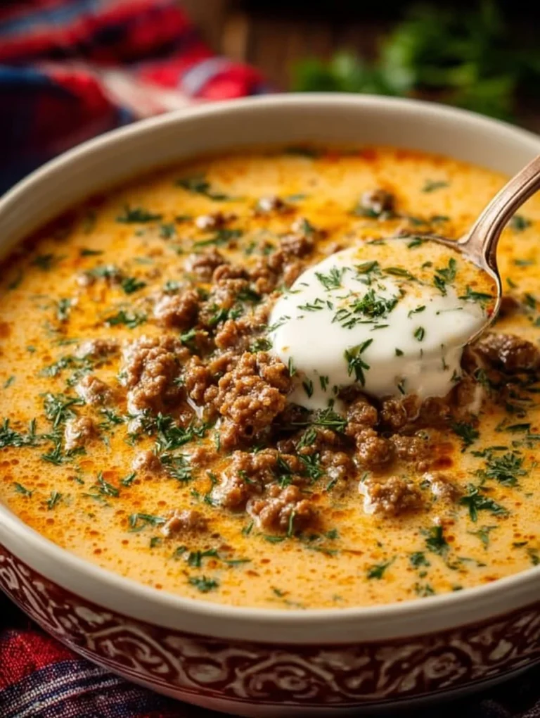 Cremige Käsesuppe mit Hackfleisch - ein leckeres Rezept für Käseliebhaber