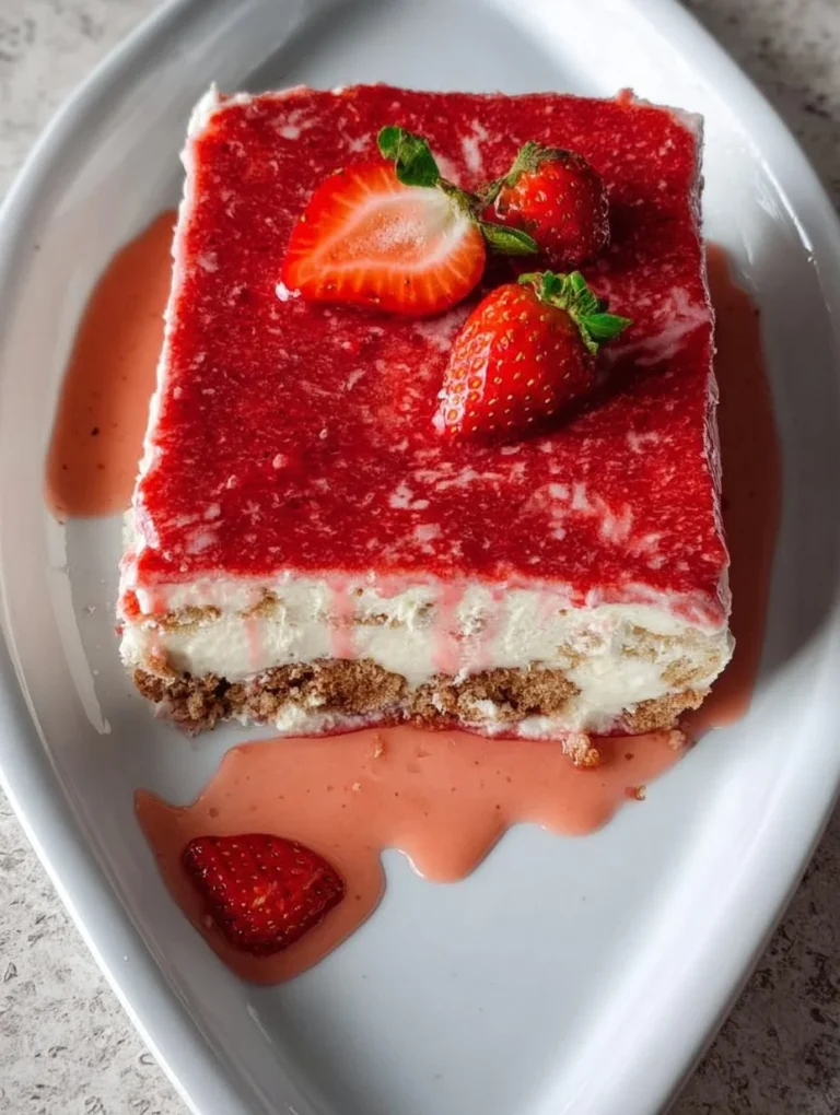 Erdbeertiramisu ohne Mascarpone, leckeres und leichtes Dessert