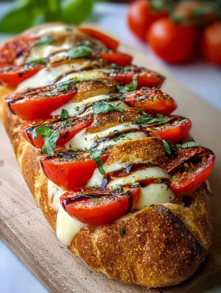 Fächerbaguette Caprese mit frischen Tomaten und Mozzarella