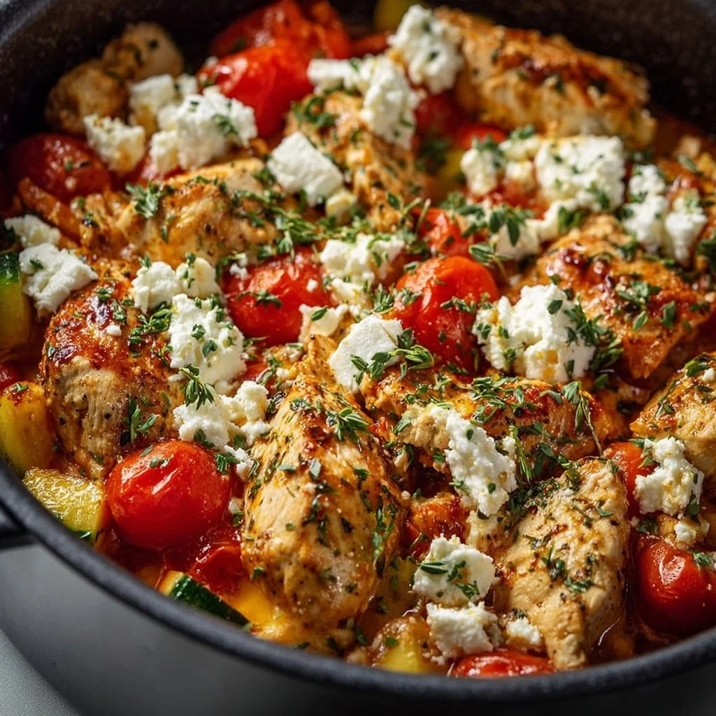 Feta-Hähnchen Pfanne im Airfryer