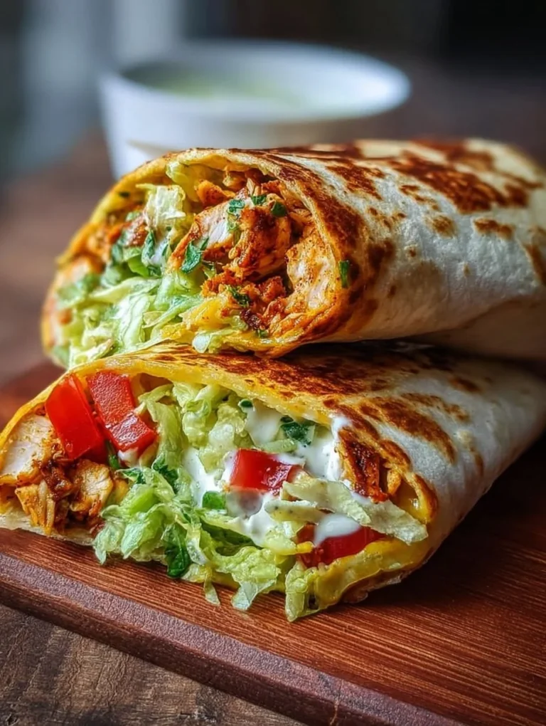 Gesunder Chicken Crunch Wrap mit frischen Zutaten und knackigem Gemüse