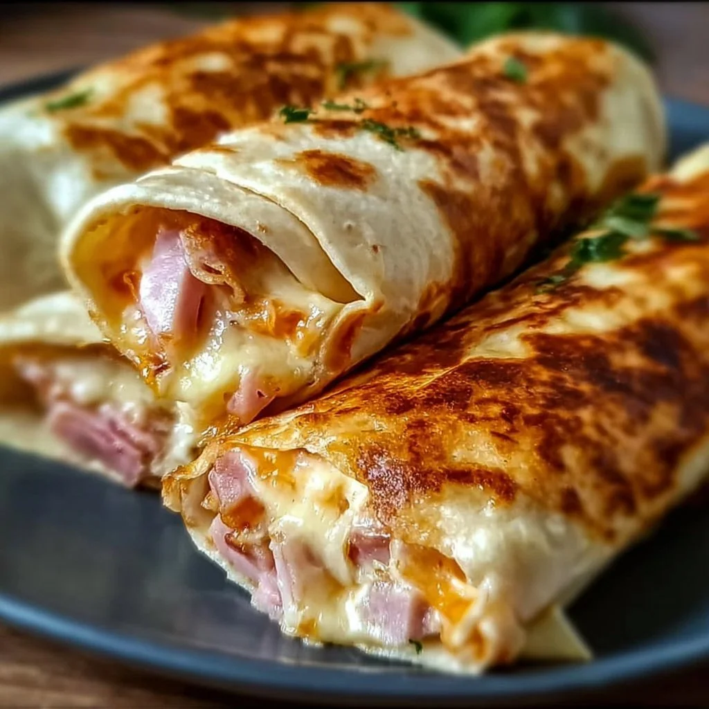 Heiße Käse-Schinken Wraps frisch zubereitet im Airfryer