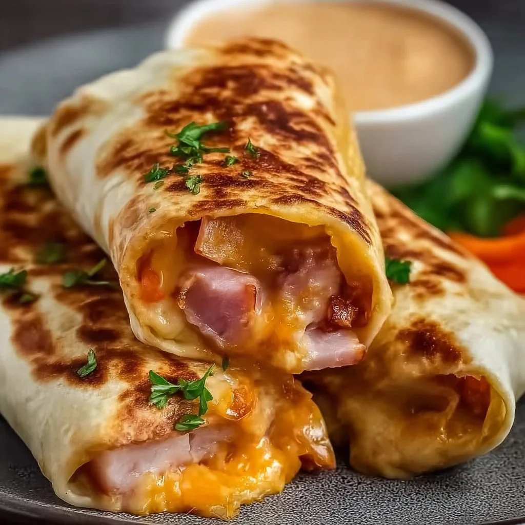Heiße Käse-Schinken Wraps aus dem Airfryer