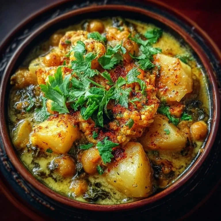 Schüssel mit köstlichem Kohlrabi-Curry, serviert mit frischen Kräutern.
