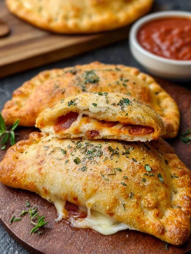 Luftfritteuse zubereitete Calzonen auf einem Teller
