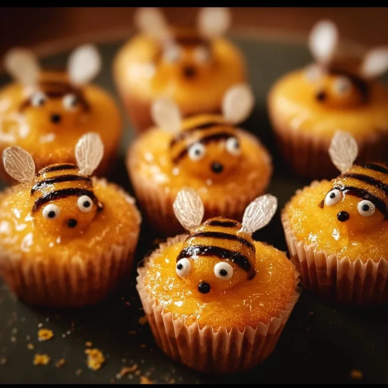 Leckere Mini Muffin Bienchen auf einem Teller