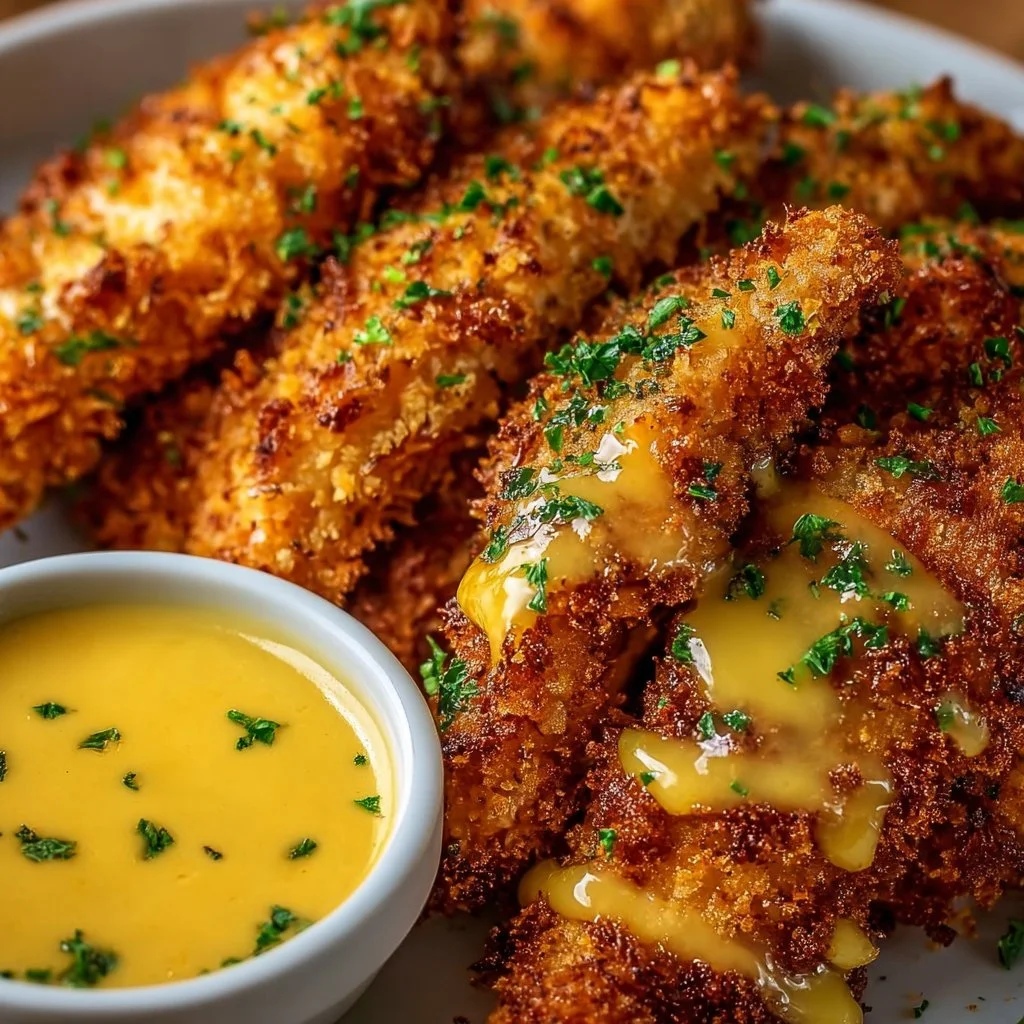 Super krosse Air Fryer Hähnchenstreifen & Honig-Senf-Sauce
