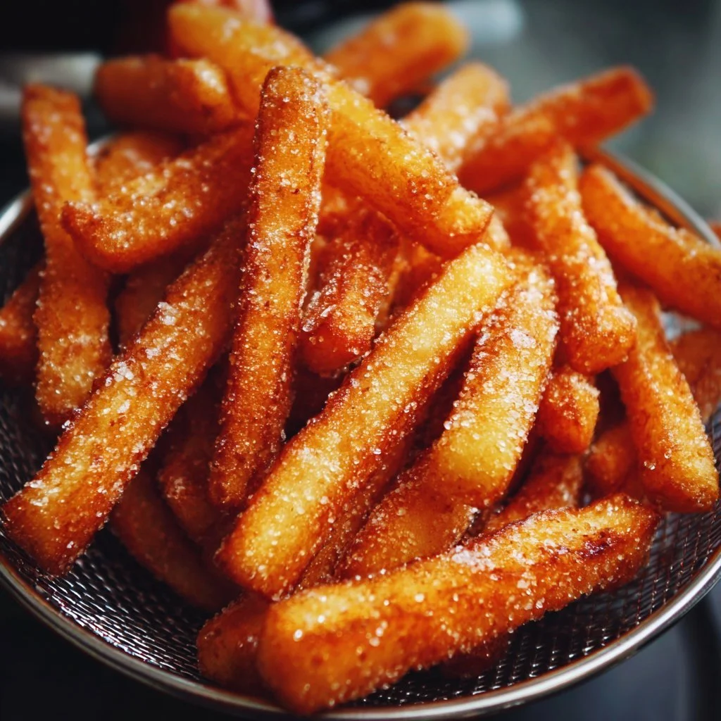 Apfelsticks im Airfryer als gesunder Snack zubereitet